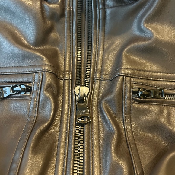 Men’s, Calvin Klein, vegan leather moto jacket // XL // espresso brown // NWT - Picture 2 of 6